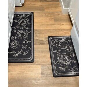 New Kitchen Floor Mat Set of 2, Cushioned Anti Fatigue Mat 17"x47"+17"x29'